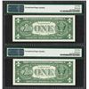 Image 2 : (2) Consecutive 1957B $1 Silver Certificate STAR Notes PMG Superb Gem Unc. 68PPQ