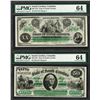 Image 1 : Matching Fancy Serial 1872 $20 & $50 South Carolina Obsolete Notes PMG Choice Un