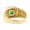 Image 3 : 14KT Yellow Gold 0.43 ctw Emerald and Diamond Ring