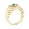 Image 4 : 14KT Yellow Gold 0.43 ctw Emerald and Diamond Ring