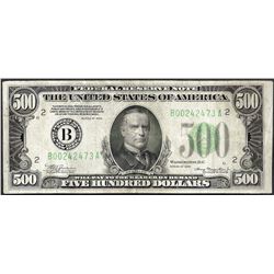 1934 $500 Federal Reserve Note New York