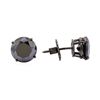Image 2 : 14KT White Gold with Black Rhodium 3.00 ctw Black Diamond Stud Earrings