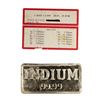 Image 1 : 1.034 Kilogram 99.99% Indium Metal Bar