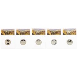 Lot of (5) 2011-S Proof Silver America Beautiful Quarter Coins ANACS PR70 DCAM