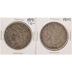 Lot of 1891 & 1891-O $1 Morgan Silver Dollar Coins