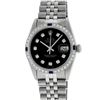 Image 2 : Rolex Mens Stainless Steel Black Diamond & Sapphire Datejust Wristwatch