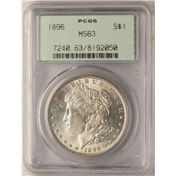 1896 $1 Morgan Silver Dollar Coin PCGS MS63