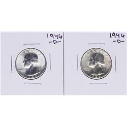 Lot of (2) 1946-D Washington Quarter Coins