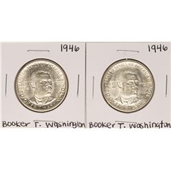 Lot of (2) 1946 Booker T. Washington Commemorative Half Dollar Coins