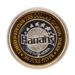 .999 Fine Silver Harrahs Casino Lake Tahoe, Nevada $10 Limited Edition Gaming To