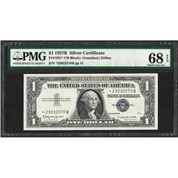 1957B $1 Silver Certificate STAR Note Fr.1621* PMG Superb Gem Uncirculated 68PPQ