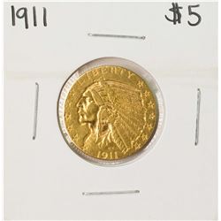 1911 $5 Indian Head Half Eagle Gold Coin