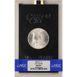 1884-CC $1 Morgan Silver Dollar Coin GSA Hoard NGC MS65+