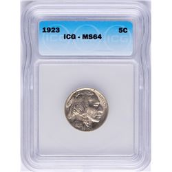 1923 Buffalo Nickel Coin ICG MS64