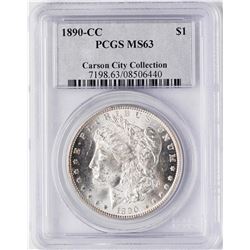 1890-CC $1 Morgan Silver Dollar Coin PCGS MS63