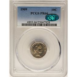 1909 Proof Barber Dime Coin PCGS PR66 CAC Amazing Toning