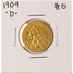 1909-D $5 Indian Head Half Eagle Gold Coin