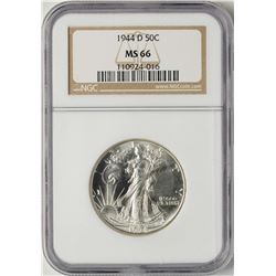 1944-D Walking Liberty Half Dollar Coin NGC MS66
