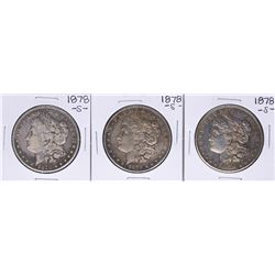 Lot of (3) 1878-S $1 Morgan Silver Dollar Coins