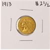 Image 1 : 1913 $2 1/2 Indian Head Quarter Eagle Gold Coin
