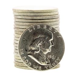 Roll of (20) Brilliant Uncirculated 1961 Franklin Half Dollar Coins