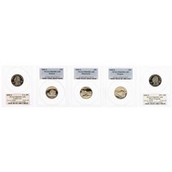 Set of (5) 2005-S Proof State Quarter Coins PCGS PR69DCAM