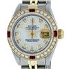 Image 2 : Rolex Ladies Two Tone MOP Diamond & Ruby Datejust Wristwatch