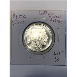 999 Fine Silver Buffalo Cheif 1/4oz Silver Round