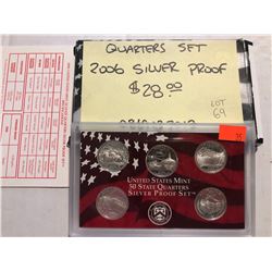 2006 Silver Proof 50 States Quarter Set NV NE CO ND SD