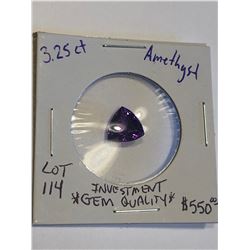 Beautiful Investment *GEM QUALITY* 3.25 Carat AMETHYST Trilliant Cut