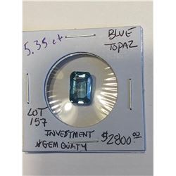 HUGE Investment *GEM QUALITY* 5.35 Carat BLUE TOPAZ Emerald Cut