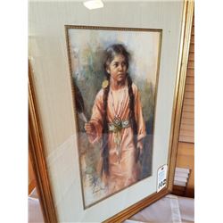 Original Western Painting "Girl w/ Tan Dress "