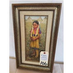Original Western Painting  "Indian Girl"