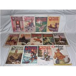 12 Outers Recreation Mags 1919,1920