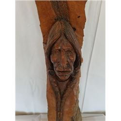 Wood carved Native American Indian