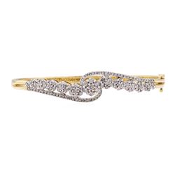 2.00 ctw Diamond Bangle Bracelet - 10KT Yellow Gold