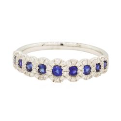 0.29 ctw Blue Sapphire Ring - 18KT White Gold