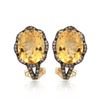 Image 1 : 14k Yellow Gold  4.60CTW Citrine and Brown Diamonds Earring