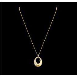 0.74 ctw Diamond Pendant & Chain - 14KT Yellow Gold