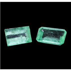 1.87 ctw. Natural Emerald Cut Emerald Parcel of Two