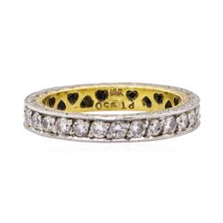 1.10 ctw Diamond Eternity Ring - Platinum and 18KT Yellow Gold