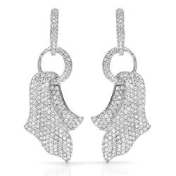 18k White Gold 6.06CTW Diamond Earring, (SI1-SI2/G-H)