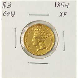 1854 $3 Gold Coin XF Details