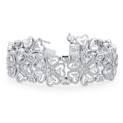 18k White Gold 10.66CTW Diamond Bracelet, (VS/F-G)