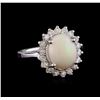 Image 1 : 2.10 ctw Opal and Diamond Ring - 14KT White Gold