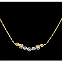 1.03 ctw Diamond Necklace - 14KT Yellow and White Gold