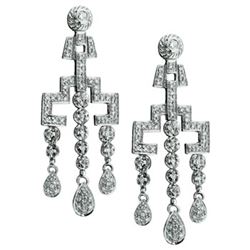 14k White Gold 0.98CTW Diamond Earring, (I2 /H-I)