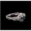 Image 2 : 1.30 ctw Fancy Blue Diamond Ring - 14KT White Gold