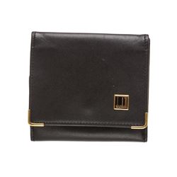 Dunhill Black Leather Small Coin Wallet Case