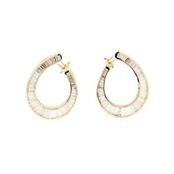 4.00 ctw Diamond Semi-Circle Earrings - 18KT Yellow Gold